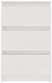 Mesa de cabeceira 40x29,5x64 cm madeira de pinho maciça branco