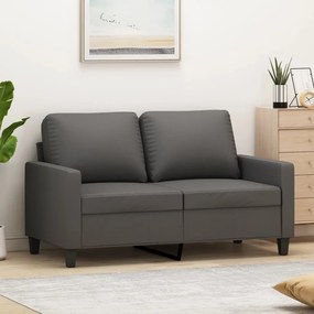 Sofá de 2 lugares 120 cm couro artificial cinza