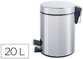 Cesto de Papeis Q-Connect com Pedal Cromado 43x29cm Capacidade 20 Litros
