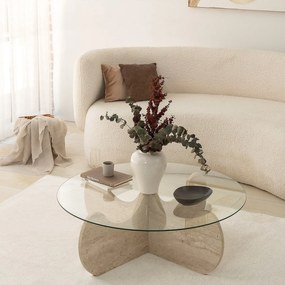 Mesa de Centro Himalayas – Travertino – Diâmetro 90 cm Altura 30 cm