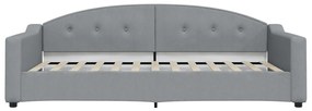 Sofá-cama com gavetão 100x200 cm tecido cinzento-claro