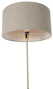 Candeeiro de pé ajustável dourado com abajur Boucle bege 50 cm - Parte Design