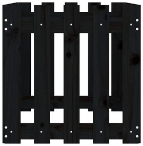 Canteiro elevado c/ design cerca 100x50x50cm pinho maciço preto