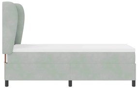Cama com Estrado e Colchão Cinzento-claro 80x200 cm em Veludo
