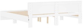 Estrutura cama c/ cabeceira e luzes LED 180x200 cm branco