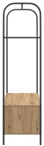 Cabide de Roupas com Prateleiras em Carvalho Artesanal 100x44x160 cm