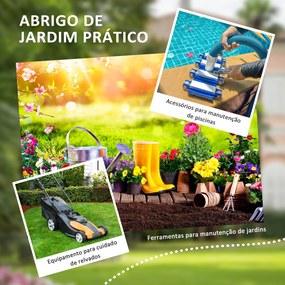 Abrigo de Jardim 1,14 m² 151x92x193 cm Abrigo de Exterior Metálico com Chão Porta de Correr Janela e Teto Inclinado Cinzento