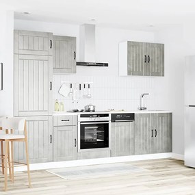7 peças armário de cozinha conjunto Lucca cinzento cimento