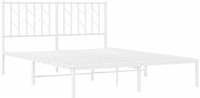 Estrutura de cama com cabeceira 135x190 cm metal branco