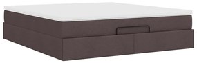 Estrutura de cama otomana com colchão 180x200cm castanho escuro