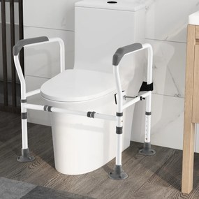 Apoio para braços Sanita para idosos e para pessoas com deficiência com altura e largura ajustáveis e correia fixa cinzento