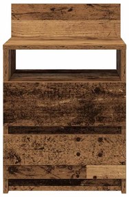 Mesas de cabeceira 2 pcs com 2 gavetas 40x33x60cm madeira velha