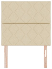 Cabeceira vidaXL Design de Blocagem de Diamante Creme 90 cm Tecido, Ca