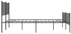 Estrutura de cama com cabeceira e pés 140x200 cm metal preto