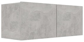 4 pcs conjunto móveis de TV derivados madeira cinzento cimento