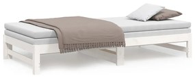 Sofá-cama de puxar 2x(80x200) cm pinho maciço branco