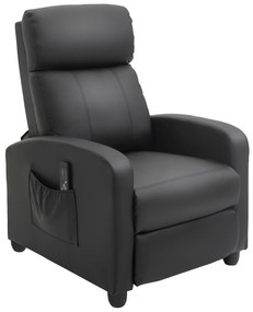 HOMCOM Poltrona de Massagem Reclinável com 2 Zonas de Massagem 8 Programas e 5 Níveis de Intensidade 68x88x98 cm Preto