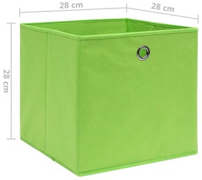 Caixas arrumação 4 pcs 28x28x28 cm tecido-não-tecido verde