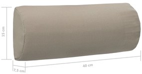 Encosto cabeça cadeira 40x7,5x15 cm textilene cinza-acastanhado