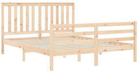 Estrutura de cama King Size com cabeceira madeira maciça