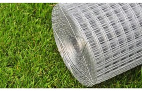 Rede de arame p/ galinheiro 25x1 m aço galvanizado prateado
