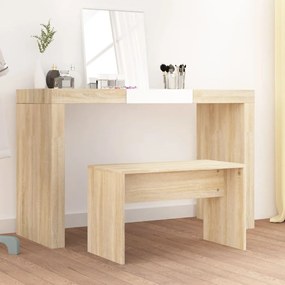 vidaXL Banco toucador 70x35x45 cm madeira processada carvalho sonoma