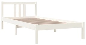 Estrutura de cama 90x200 cm madeira maciça branco