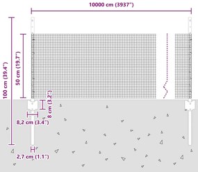 Cerca de Arame Soldado com 44 Postes U Prata 0.5x100 m Aço