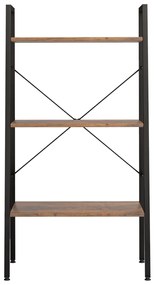 Estante de pé 3 prateleiras 56x35x108 cm castanho-escuro/preto