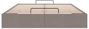 Estrutura de cama otomana sem colchão 140x200cm tecido cinzento