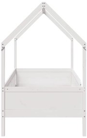 Cama infantil formato de casa 90x200 cm pinho maciço branco