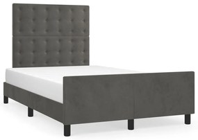 vidaXL Estrutura de cama sem colchão 120x190 cm Veludo cinza escuro