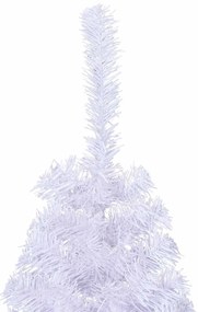 Meia árvore de Natal artificial com suporte 150 cm PVC branco