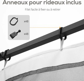 Redes mosquiteiras para tendas de jardim de 3 x 3 (TENDA NÃO INCLUIDA) m - conjunto de 4 redes com fecho de correr + ganchos de fixação - poliéster e