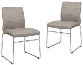 vidaXL Cadeiras de jantar 2 pcs couro artificial cappuccino
