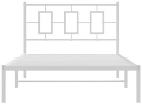 Estrutura de cama em metal com cabeceira 107x203 cm branco