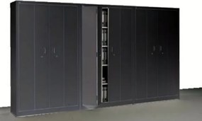 Armários de Escritório Contabilidade 1950x1000x420 Portas em Fole Preto