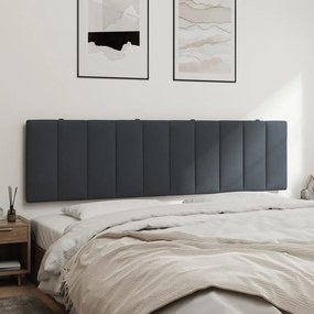 Almofadão de cabeceira 180 cm veludo cinzento-escuro