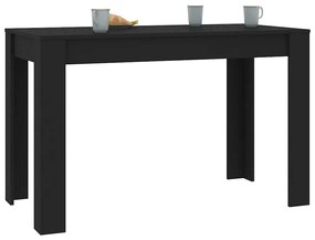 Mesa de jantar 120x60x76 cm derivados de madeira preto