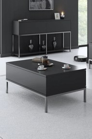 Mesa de Centro Lord – Antracite e Prata – 90x40x60 cm