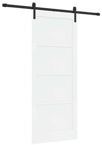 Porta Deslizante vidaXL com Conjunto de Ferragens Branca 86x211 cm Mad