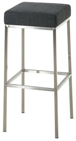 Banco de bar Montreal em tecido com estrutura prateada 37 x 83 x 37 cm Cinzento escuro