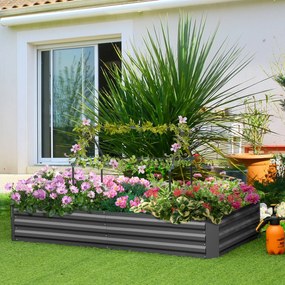 Floreira retangular de metal com suportes para tomates e plantas trepadeiras, 180 x 90 x 29,5 cm