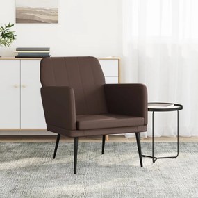 vidaXL Cadeira c/ apoio de braços 61x78x80cm couro artificial castanho