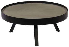 Mesa de centro com tampo em cimento 74x32cm