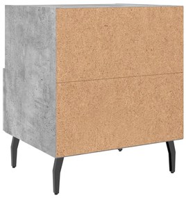 Mesas de cabeceira 2pcs derivados de madeira cinza cimento