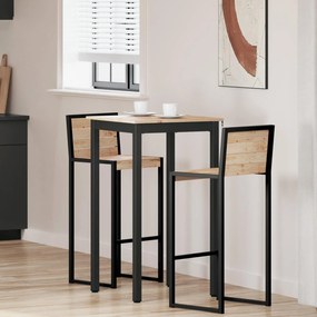 vidaXL Mesa de bar Natural 60 x 60 x 105 cm Madeira de Pinheiro Sólida