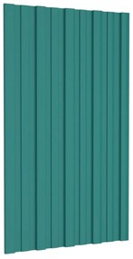 Painéis de telhado 12 pcs 80x45 cm aço galvanizado verde