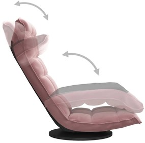 Cadeira de piso giratória veludo rosa