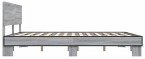 Estrutura de cama 200x200 cm derivados madeira/metal